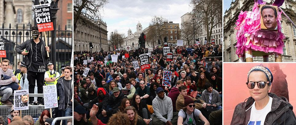Thousands march on No10 calling for David Cameron to quit over tax revelations