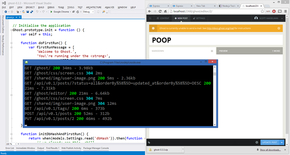 Running Ghost in VS with node for VS Running Ghost in VS with node for VS