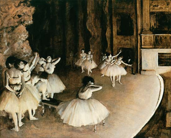 Edgar Degas - Dress rehearsal of the ballet on the stage