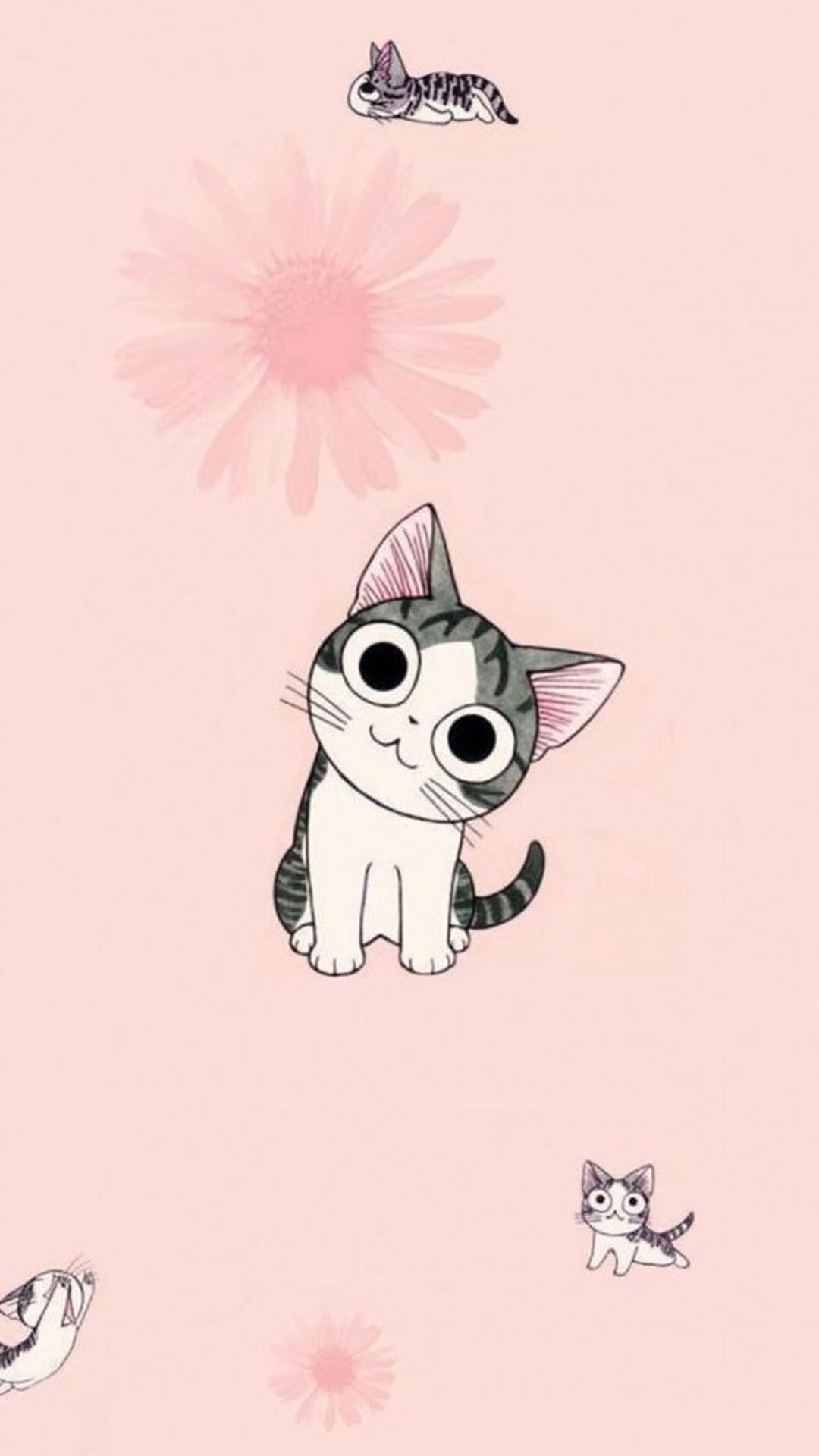 Cute Cartoon Cat iPhone Gambar