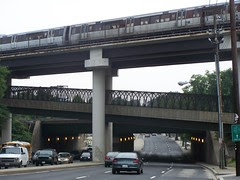 Subway bridges over Rhode Island Avenue NE, looking west