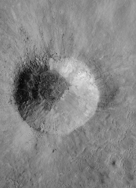 Fresh, unnamed crater in the farside Saenger crater group