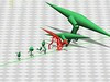 race featuring emu, ostrich, human, Dakota, allosaur, tyrannosaurus