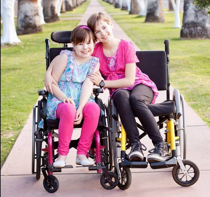 Diegel sisters in wheelchair