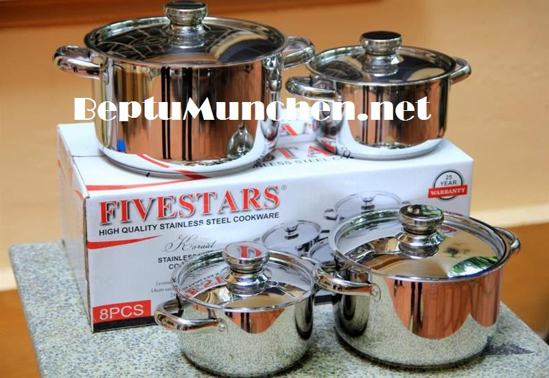 Bộ nồi Fivestar inox 5 đáy tặng kèm bếp từ Munchen M50