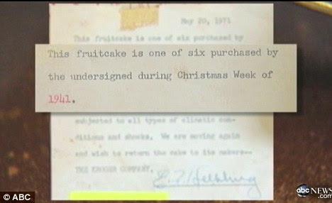 Letter: Enclosed with the fruitcake was a note, written by the first owner, who detailed his reason for returning it to the grocery store 30 years later