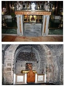 Calvary (above) and the Chapel of Adam (below)