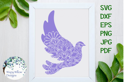 Download Free Download Dove Bird Mandala Zentangle Svg Free SVG Cut Files