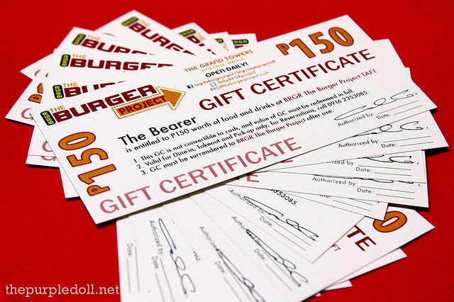 BRGR Project Taft Gift Certificates