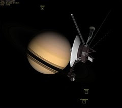 Voyager Saturn Labeled Moons