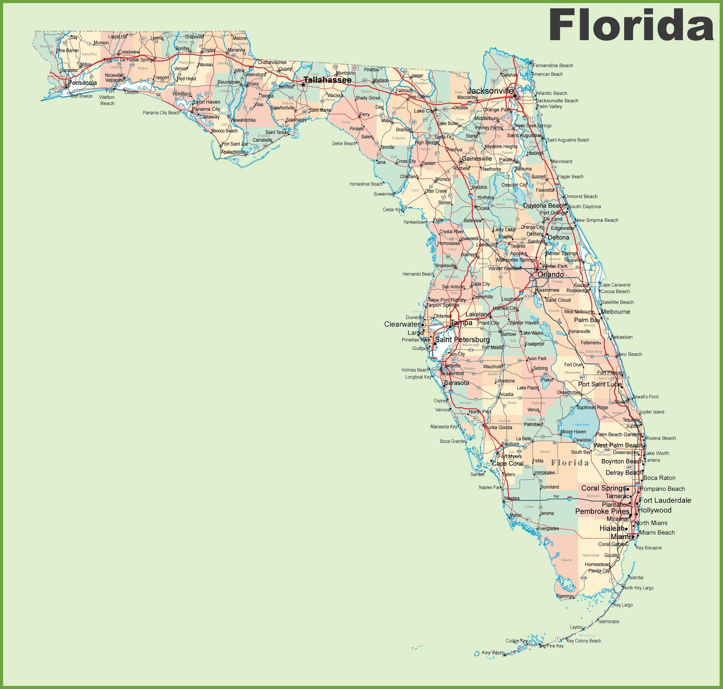 Large Florida Maps For Free Download And Print High Large Florida Maps For Free Download And Print High