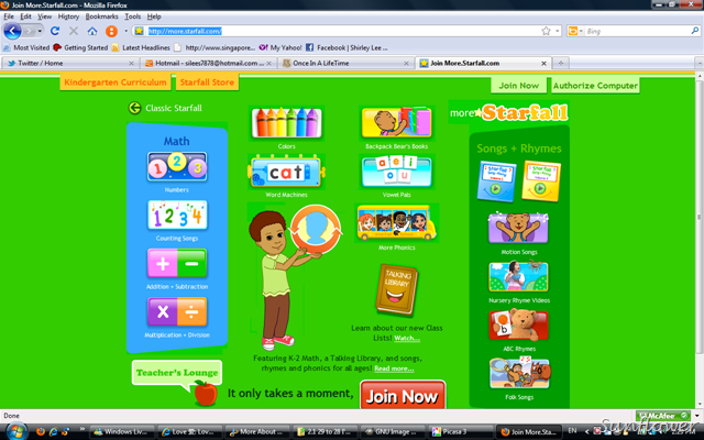 Hutchings Computer Lab: Kindergarten More Starfall