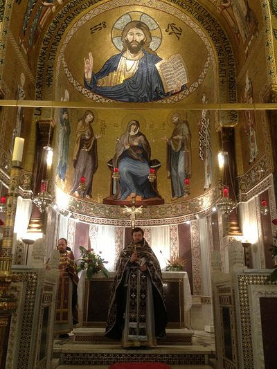 Orthodox Liturgy in the Capella Palatina, Palermo.