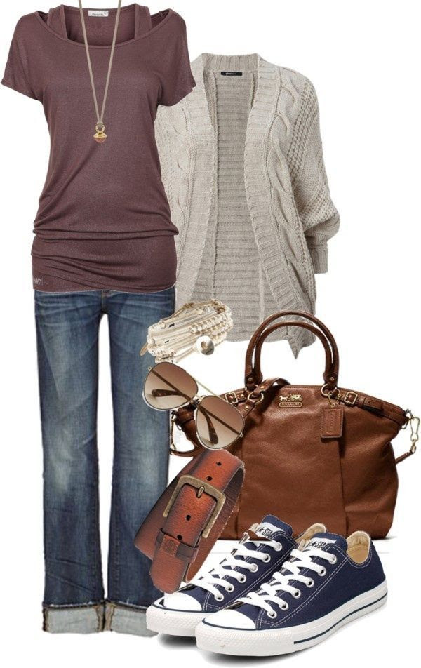 jeans + tee + chucks or change out the chucks for some kitten heels and perfect casual Friday work apparel!