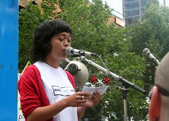 Tuvalu woman speaking on the climate threat her culture and nation face
