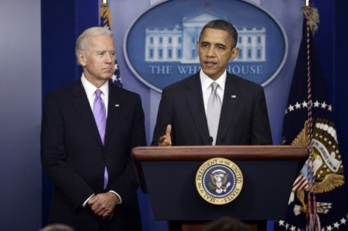 Today, President Obama announced sweeping set of policies, including 23 executive orders, aimed at reducing gun violence. The unveiling was the result of the Joe Biden-led task force Obama formed last month in the wake of the Sandy Hook shootings, and proposed policies include an assault weapons ban, universal background checks, and improved access to mental health care. The Washington Post calls it “the most expansive gun-control policies in a generation,” and the fact that the president issued no less than 23 executive orders suggests that he wants to avoid congress as much as possible with this (which, given his first term, is understandable). Here’s the flashy White House document outlining the proposals, here’s a list of the executive orders (one of which, somewhat amusingly, is “Nominate an ATF director”), and here’s audio of the event (courtesy of Matt Keys). Photo credit: AP source