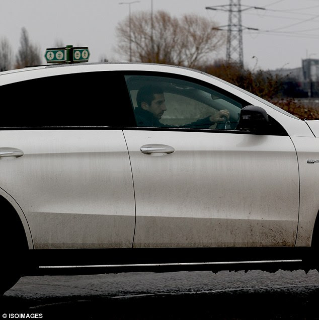 Henrikh Mkhitaryan was seen leaving Arsenal's London Colney training base on Friday