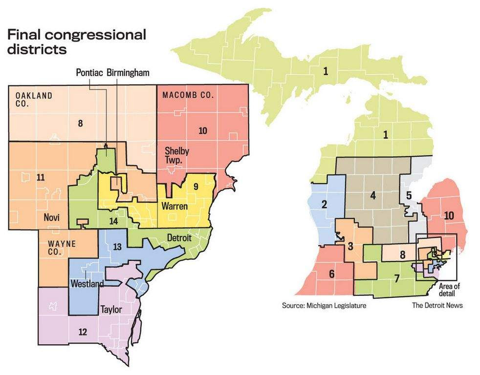 Michigan Us House Representative District Map