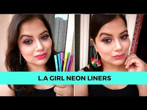 REVIEW & SWATCHES OF L.A GIRL SHOCKWAVE NEON LINERS 