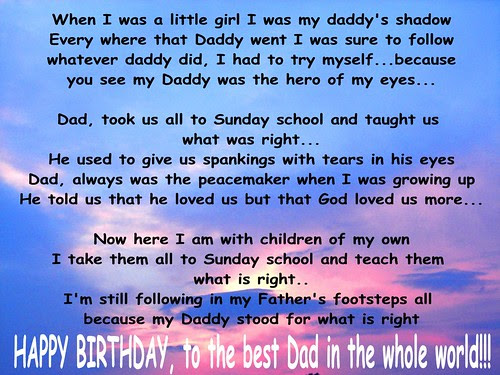happy birthday daddy poems. Julie wrote this poem/song for her Dad many years ago.