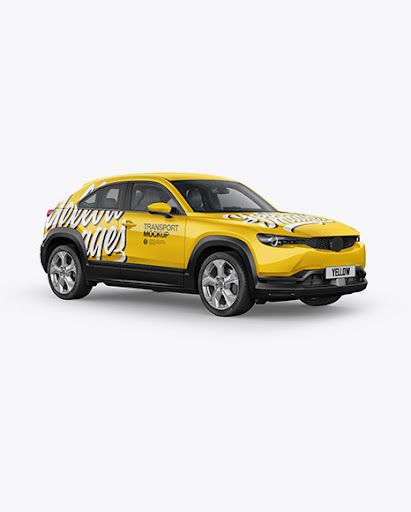 Download Download Compact Crossover Suv Mockup Half Side View Psd PSD Mockup Templates