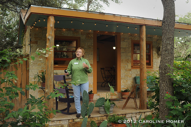 Carolyn Williams on her cottage porch