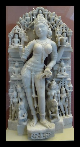 Marble deep relief of Sarasvati