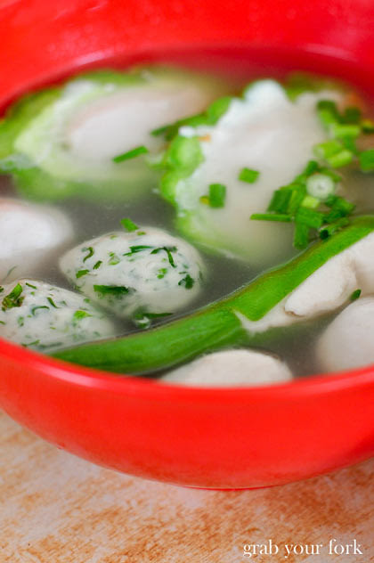 Stuffed bittermelon and fishballs