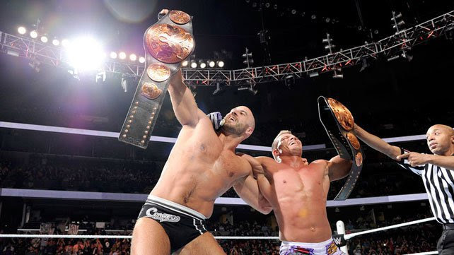 Cesaro & Tyson Kidd def. WWE Tag Team Champions The Usos at WWE Fastlane