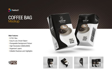 Download The Best Psd Mockup Templates Coffee Bean Packaging Mockup Yellowimages Mockups