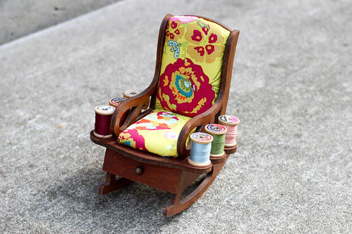 Vintage Rocking Chair Pincushion - After by Jeni Baker