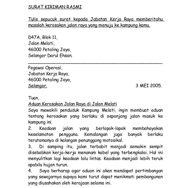 Surat Rasmi Permohonan Cuti Tahun Baru Cina - Surat Ras