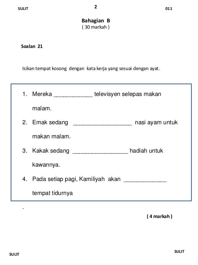 Soalan Objektif Bahasa Melayu Tahun 3 Jalan Moren