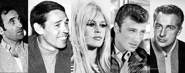Charles Aznavour - Jacques Brel - Brigitte Bardot - Johnny Hallyday - Rossano Brazzi