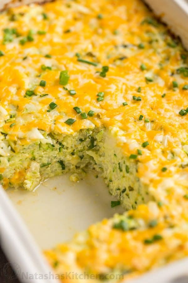 Cheesy Zucchini Casserole Recipe NatashasKitchen.com Cheesy Zucchini Casserole Recipe NatashasKitchen.com