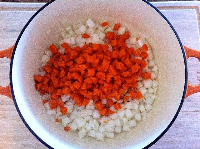Carrots Added to Dutch Oven