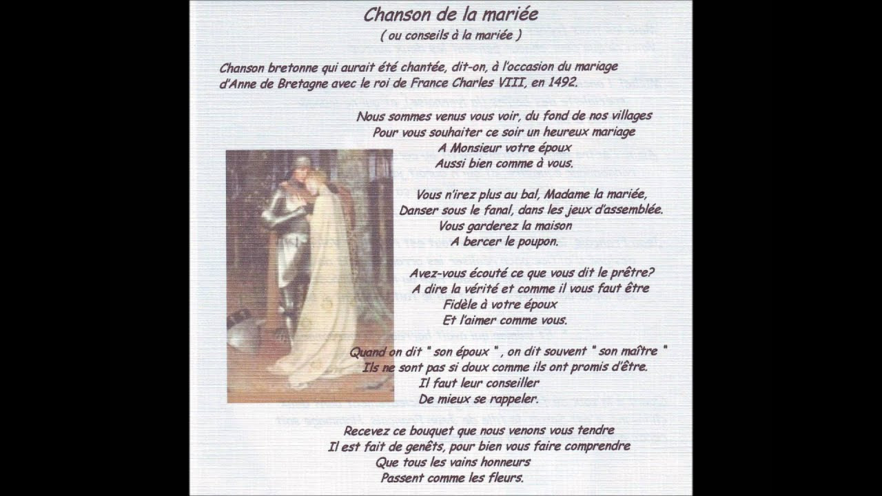 Texte De Parodie De Chanson Pour Mariage