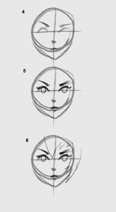 How to draw Anime, girl, manga, Face, tutorial