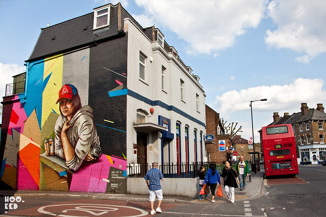 Dulwich Street Art Mural by artist Remi/Rough and System 