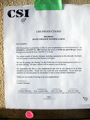 CSI Filming Notice