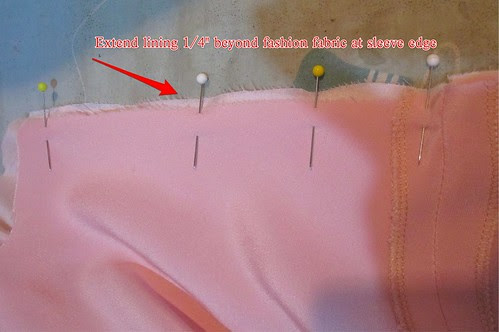 Extend Lining at Sleeve Edge