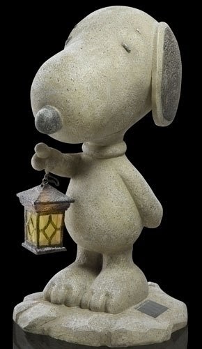 20" Peanuts Standing Snoopy with Solar Powered Lantern Garden Statue