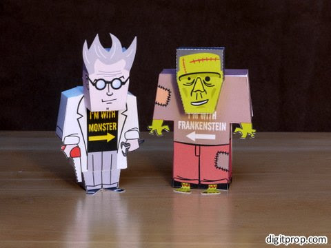 Dr Frankenstein Monster Paper Toy