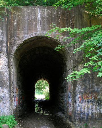 The Screaming Tunnel is a small limestone tunnel, running underneath what once was the Grand Trunk Railway lines, located in the northwest corner of Niagara Falls, Ontario.