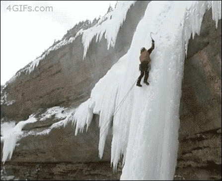 Image result for IMAGE GUY CLIFF CLIMBING IN WINTER FALLS