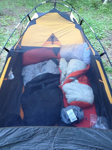 Inside tent