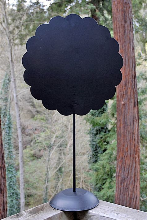 22" Scalloped Round Metal Chalkboard with Stand 22" Scalloped Round Metal Chalkboard with Stand