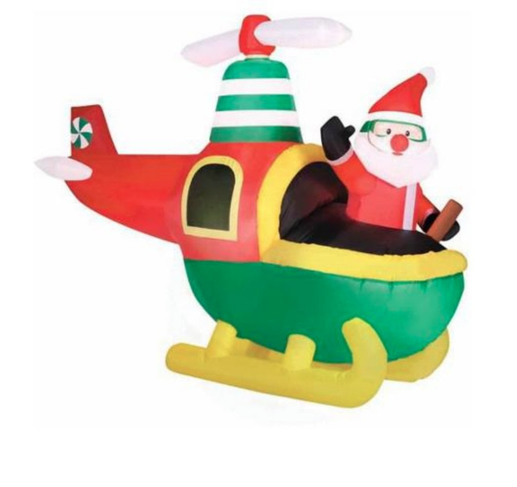 Santa Helicopter Outdoor Inflatables | Christmas Wikii