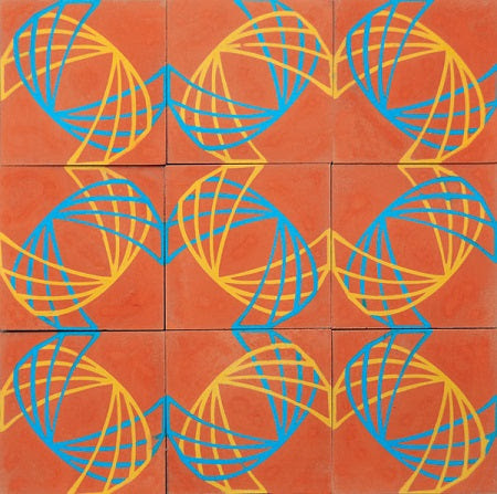 The influence of Lama's graphic design and lithography are apparent in this cement tile pattern.