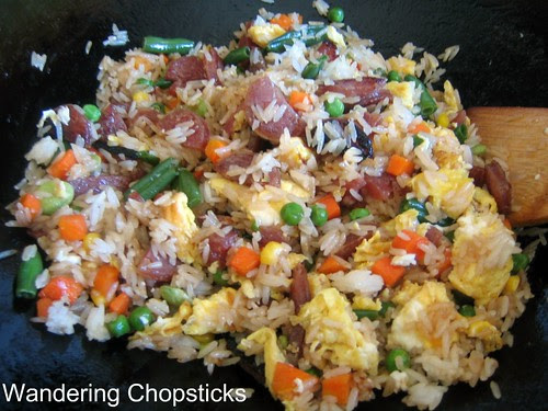 Fried Rice with Chinese Sausage, Frozen Mixed Vegetables, and Eggs 3